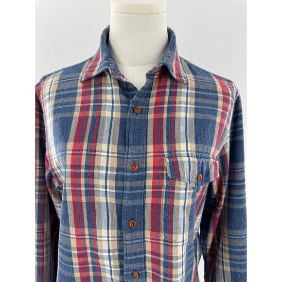 J Crew Womens Flannel Shirt Blue Red Plaid Cotton Top Long Sleeve Blouse S - Picture 2 of 9